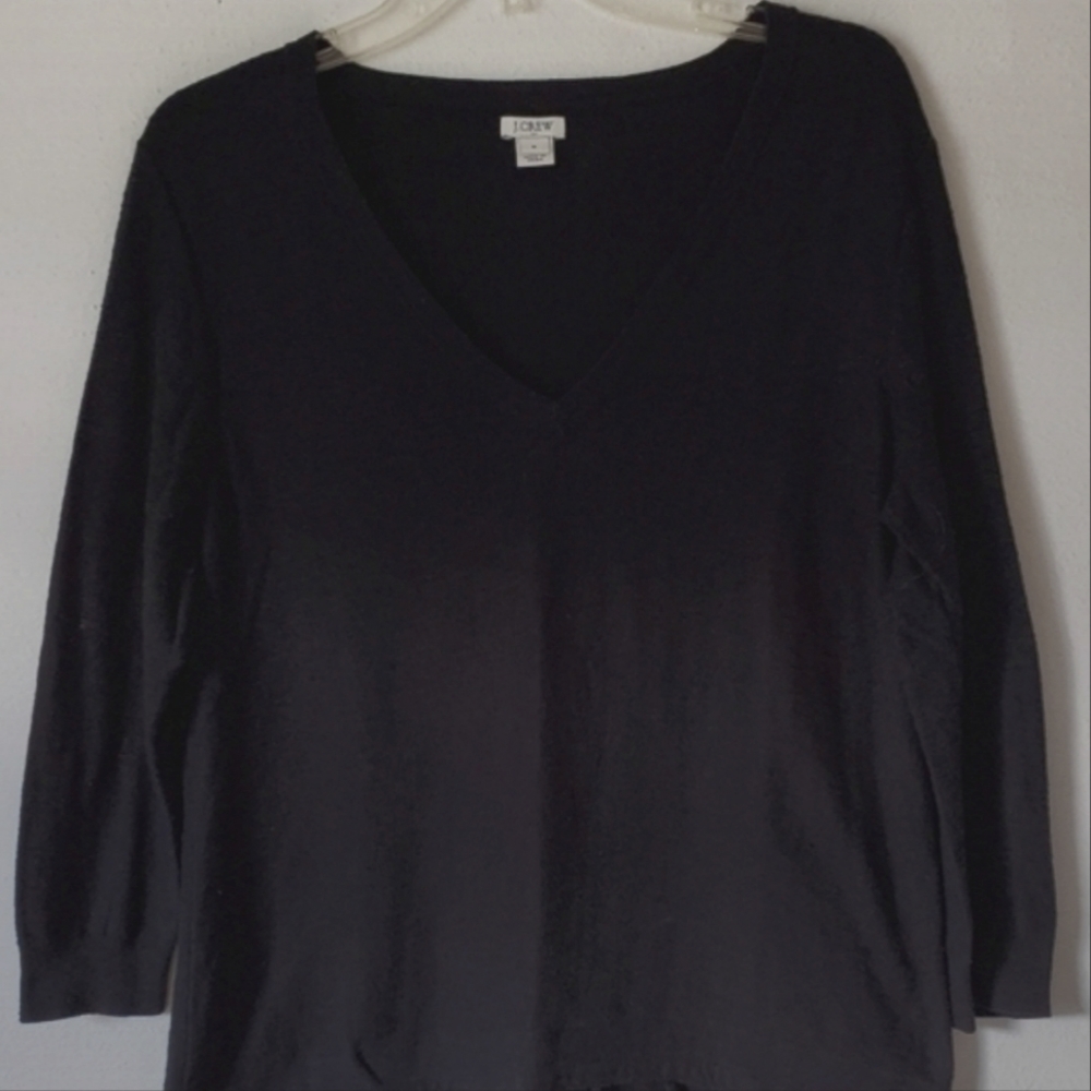 J.Crew/ Black Top with Tassles On Bottom
